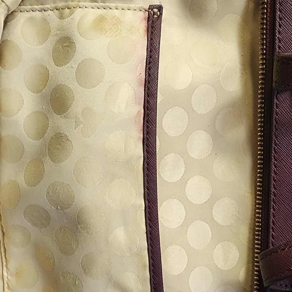 Kate Spade Burgundy Crossbody Tote with Gold Hardware Excellent Condition - Picture 13 of 16